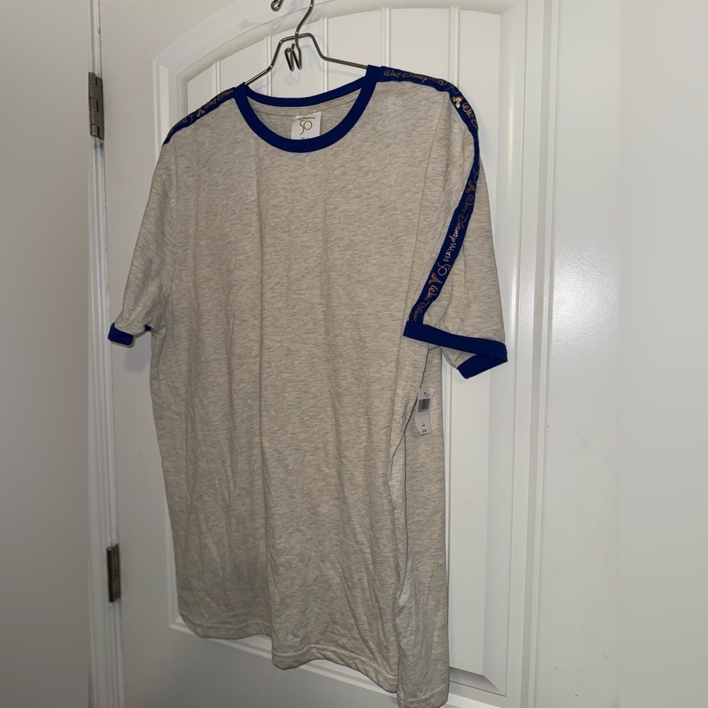 Disney Gray and Blue Crew Neck Short Sleeve Tee
